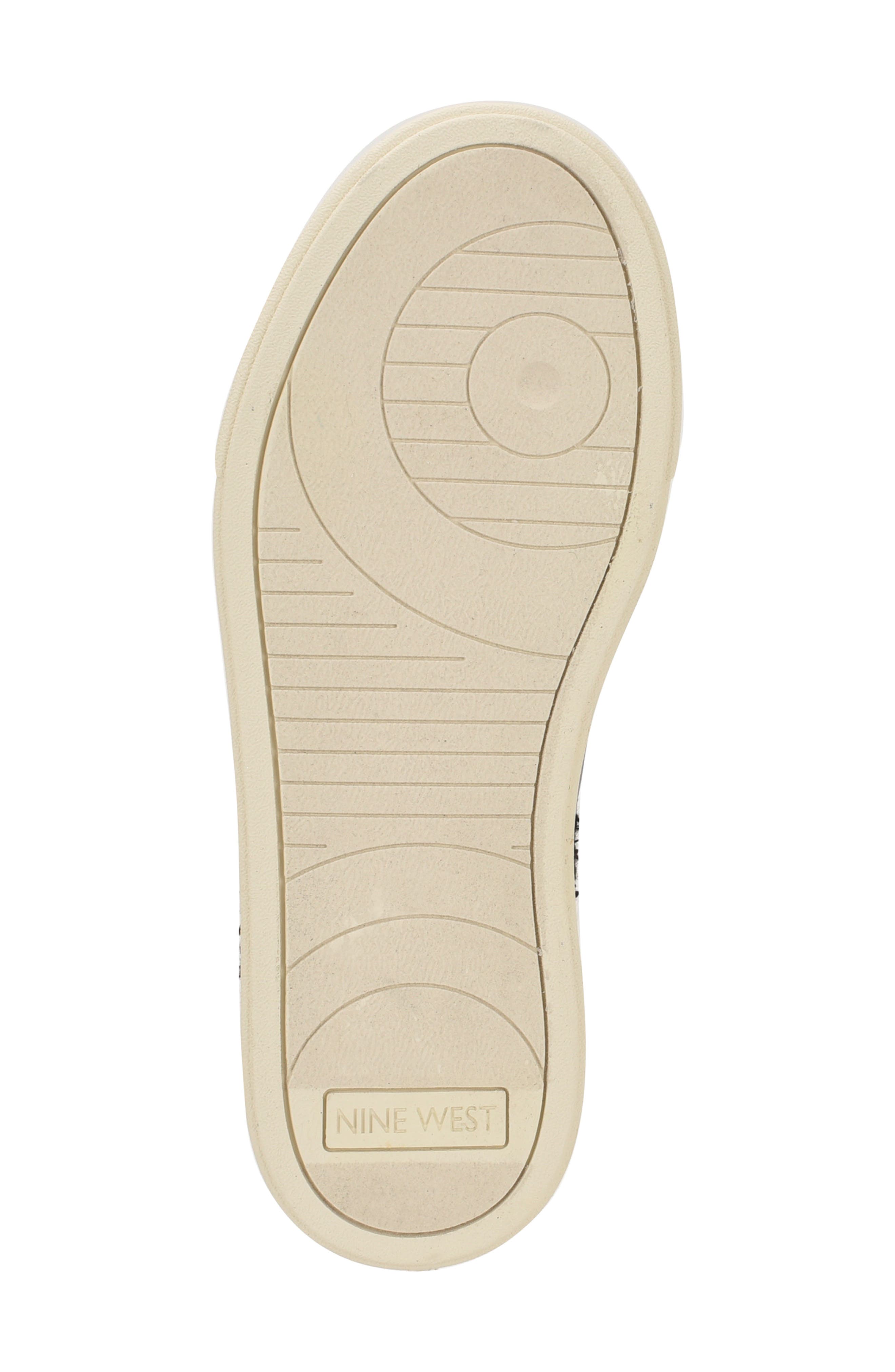 Nine West Linehan Faux Shearling Sneaker, Alternate, color, Black