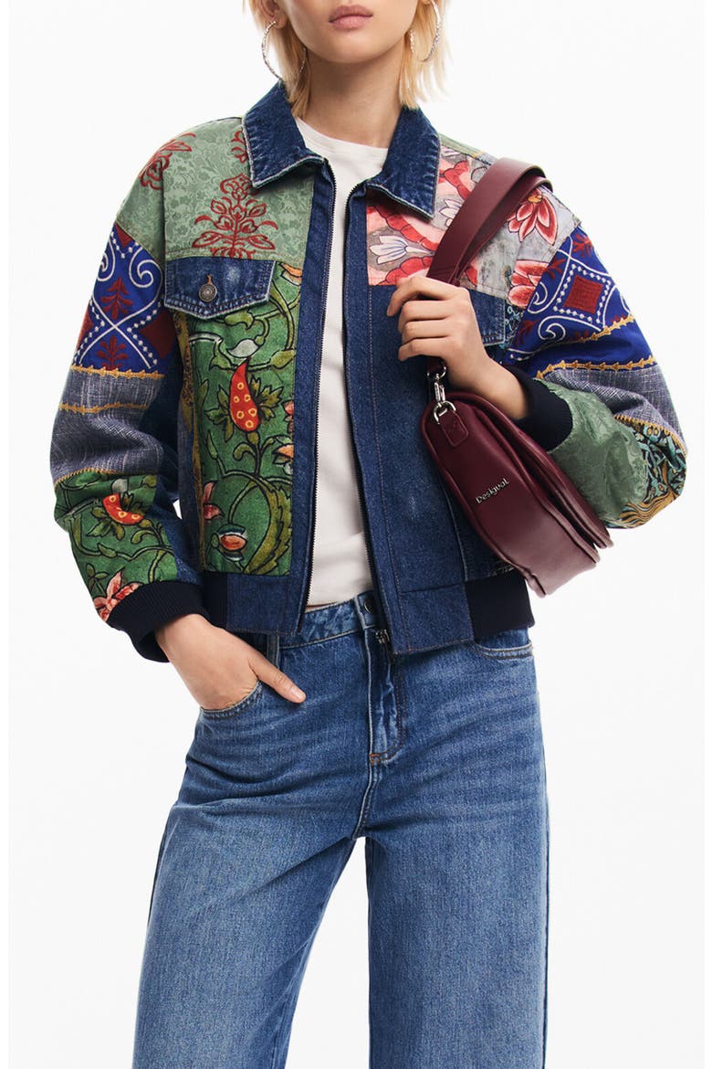 Amsterdam Embroidered Denim Jacket, Main, color, BLUE