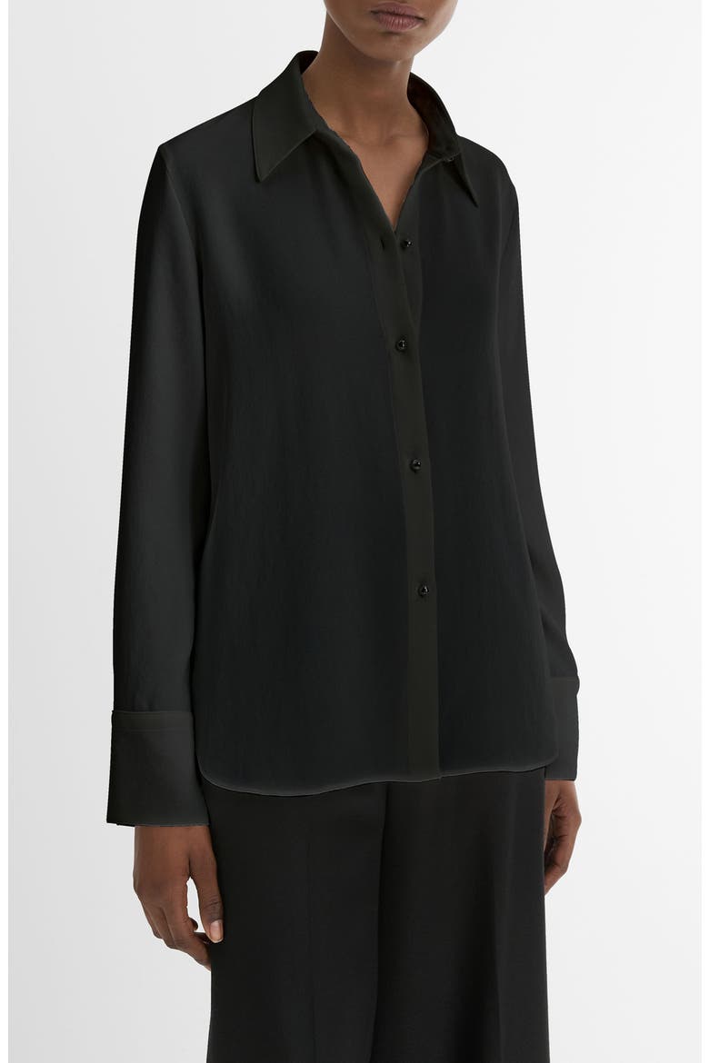Pearly Button Shirt, Alternate, color, BLACK