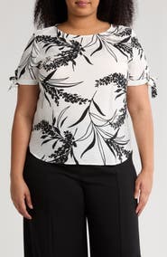 Renee C Floral Short Sleeve Top