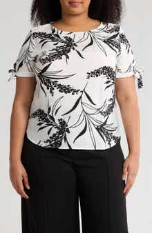 Renee C Floral Short Sleeve Top