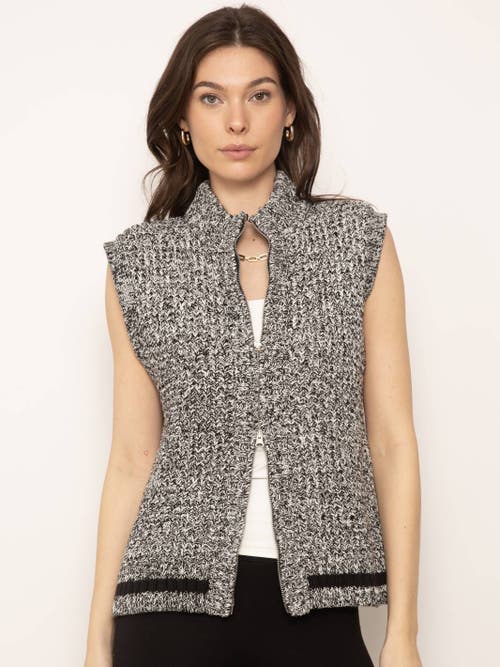 Central Park West Dove Sweater Vest In White Black
