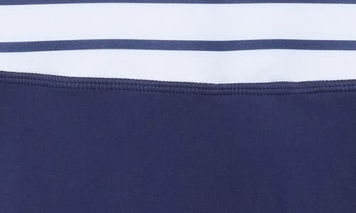 Yogalicious Lux Stripe Double Tee Tennis Dress In Blue