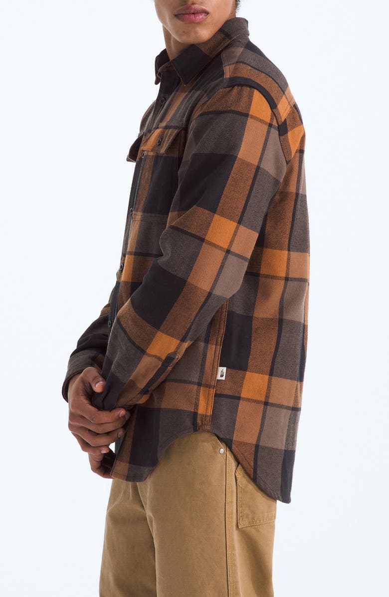 The North Face Arroyo Plaid Cotton Flannel Button-Up Shirt, Alternate, color, Burnt Umber Macro Small Plaid