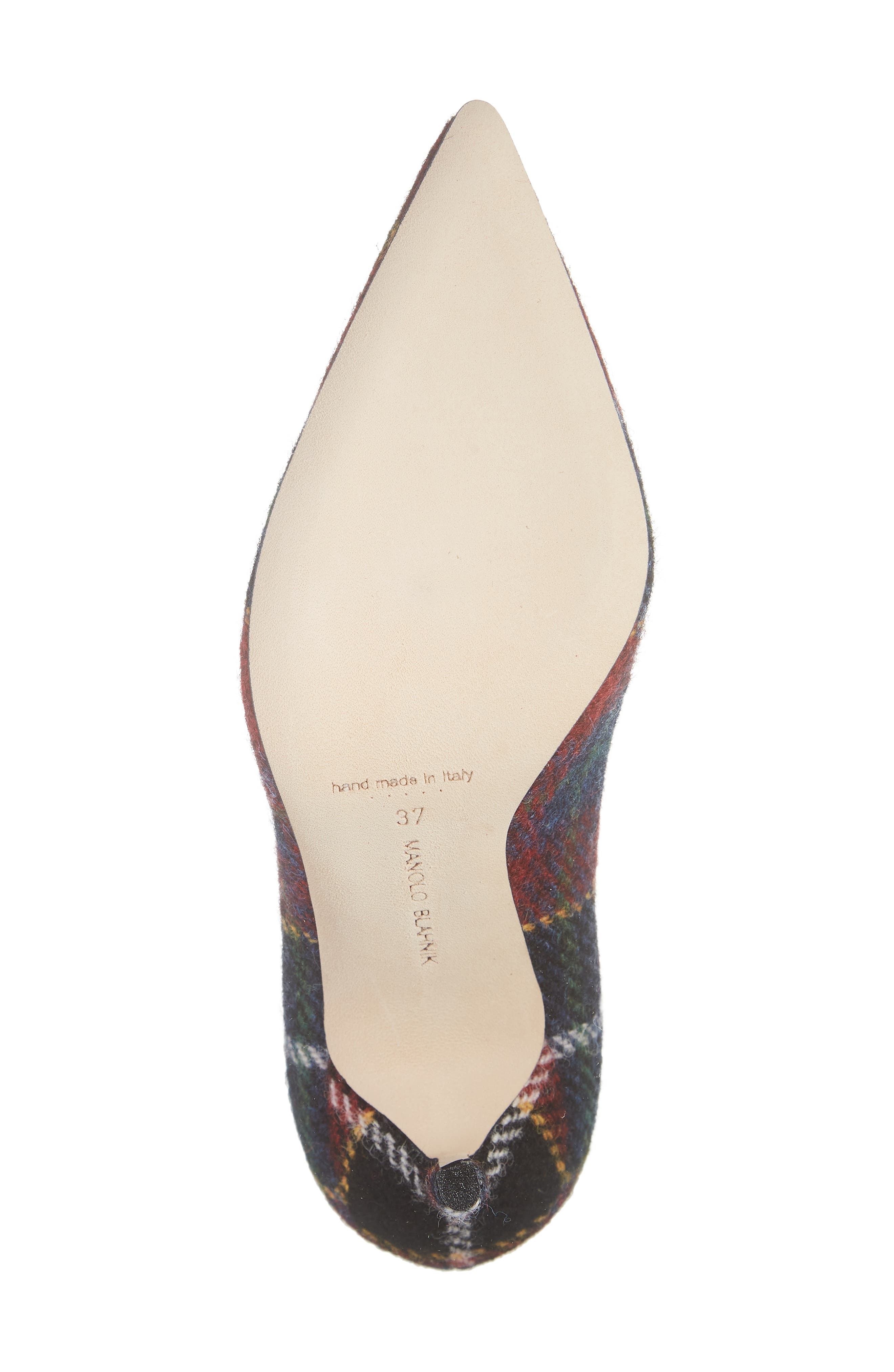 Manolo Blahnik BB Plaid Pointed Toe Pump, Alternate, color, 