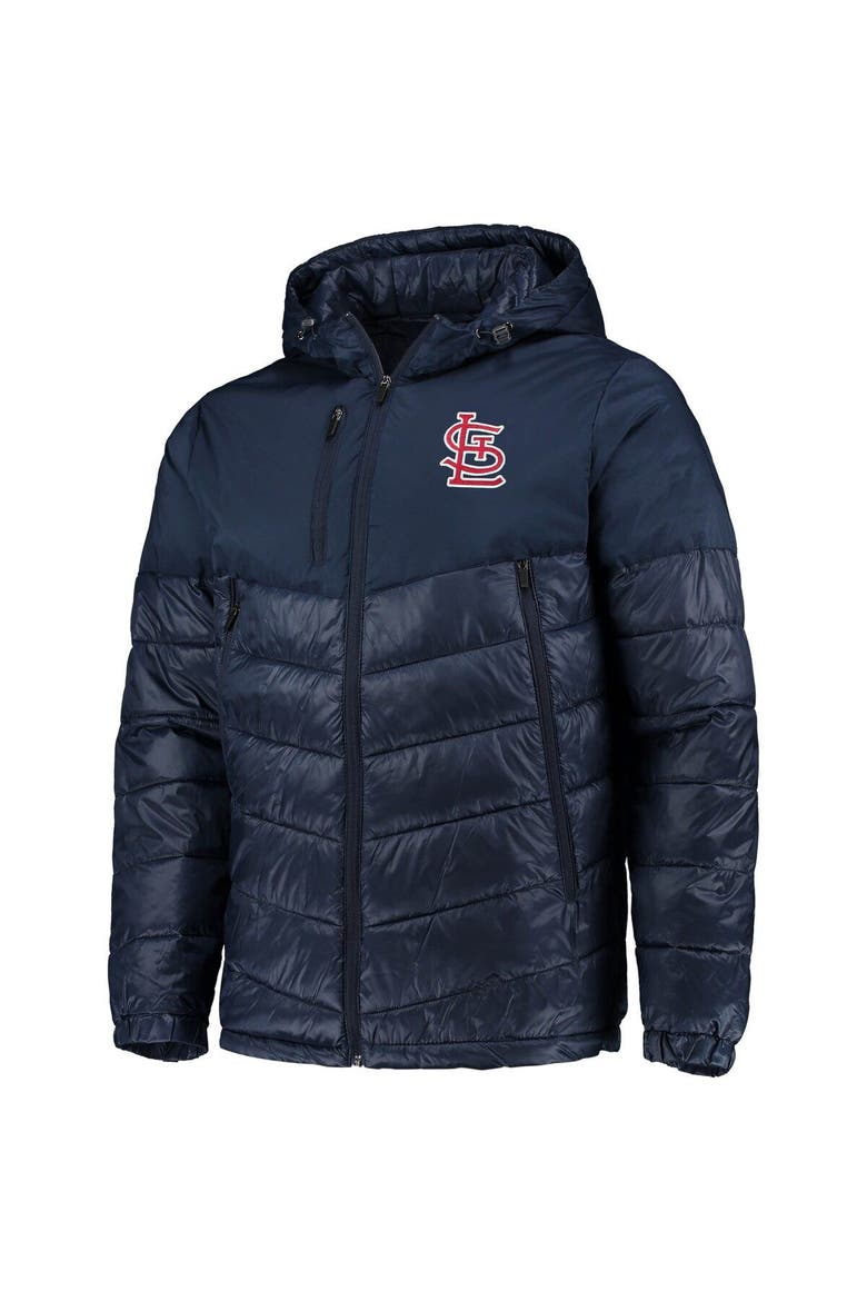 Men's G-III Sports by Carl Banks Navy St. Louis Cardinals Storm Hoodie Full-Zip Puffer Jacket, Alternate, color, Navy