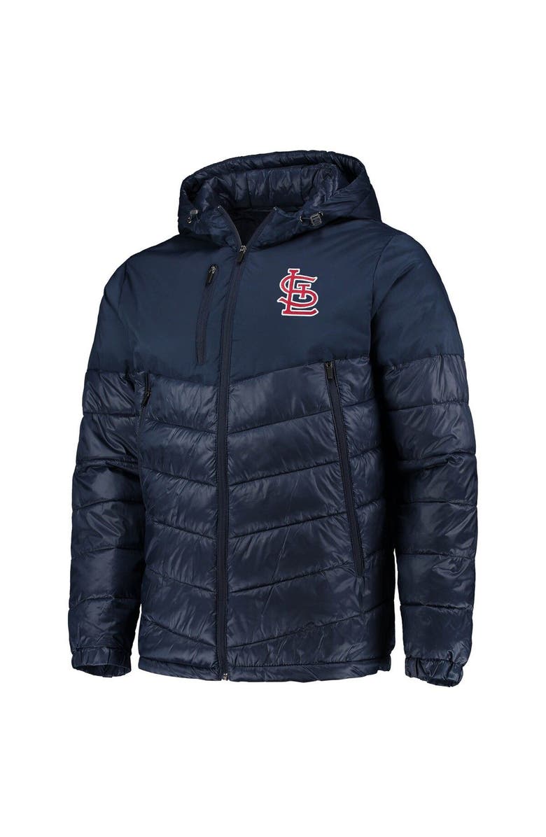 G-III SPORTS BY CARL BANKS Men's G-III Sports by Carl Banks Navy St. Louis Cardinals Storm Hoodie Full-Zip Puffer Jacket, Alternate, color, 