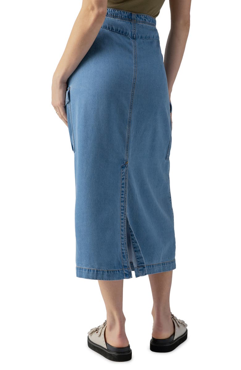 Sanctuary Parachute Chambray Cargo Midi Skirt, Alternate, color, 