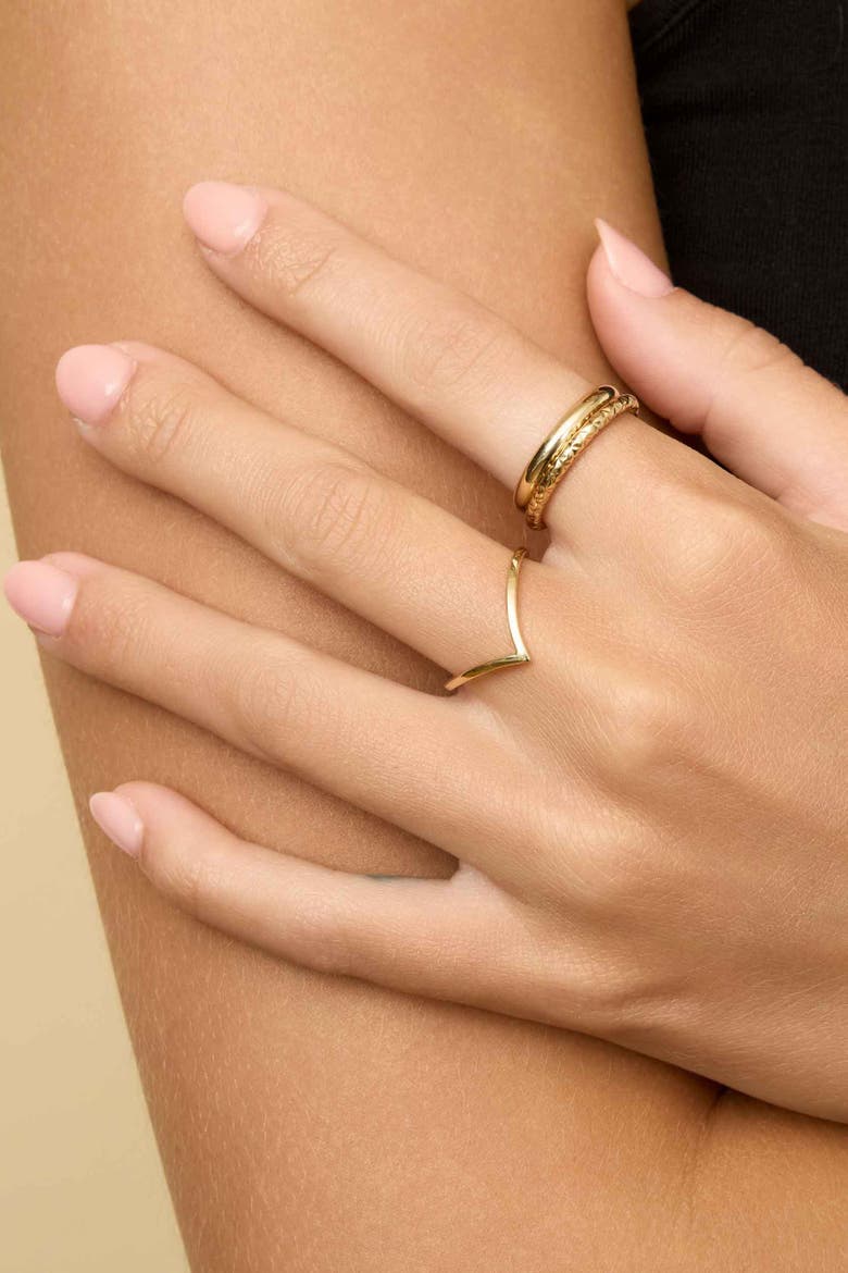 14K Yellow Gold Chevron Ring, Alternate, color, Yellow Gold