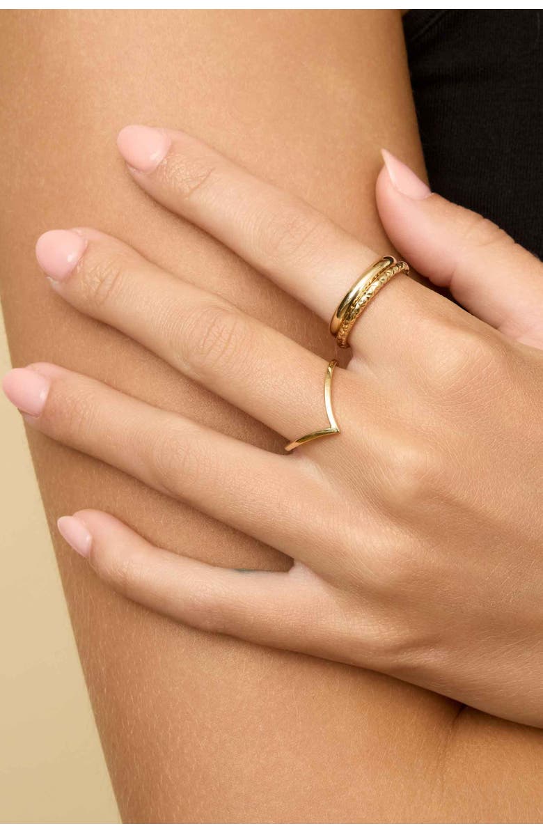 Oradina 14K Yellow Gold Chevron Ring, Alternate, color, Yellow Gold