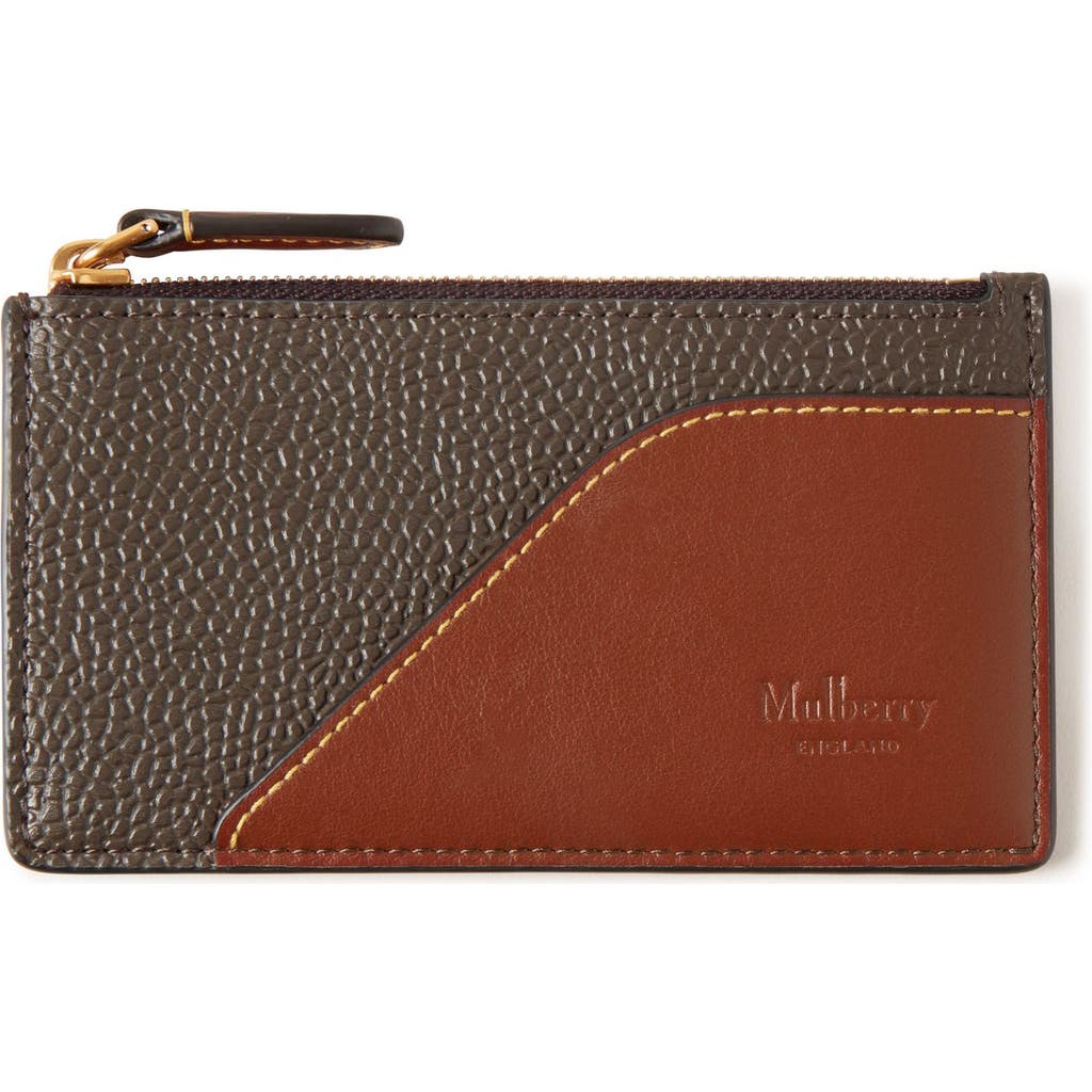 Mulberry Heritage Leather Zipped Long Card Holder In Mole-cognac