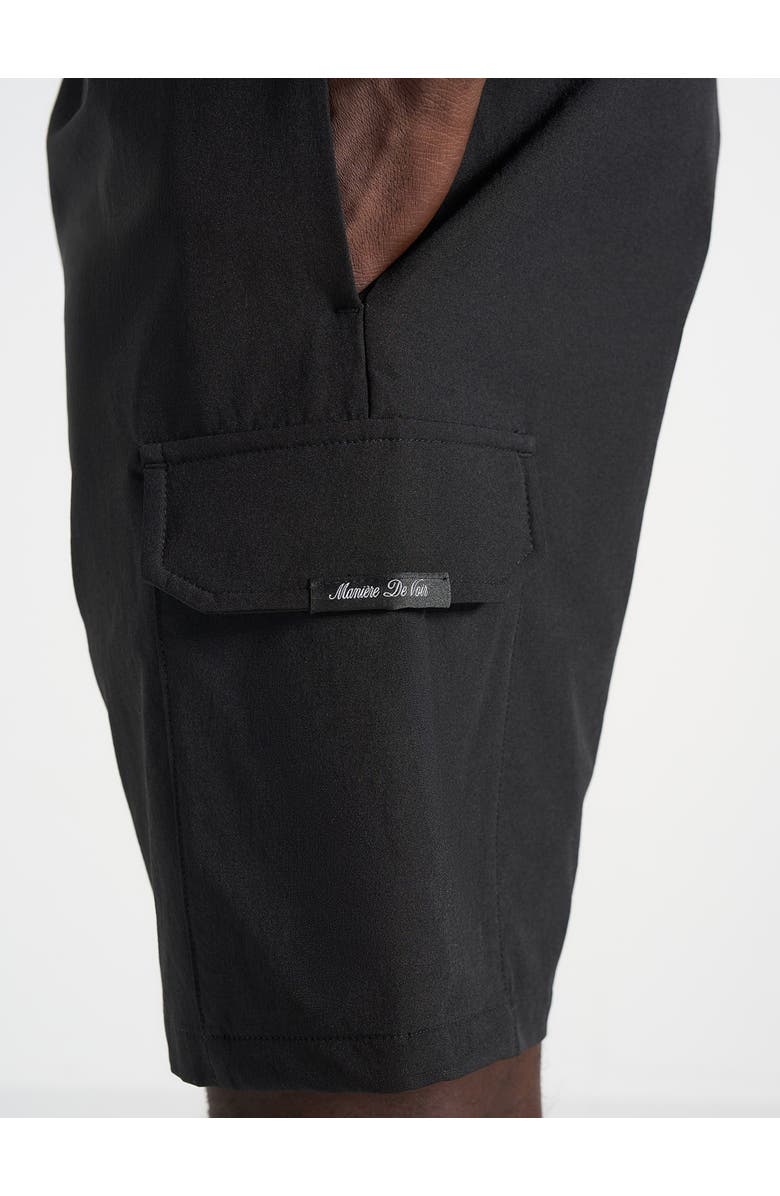 Manière De Voir Dimitri Technical Cargo Shorts, Alternate, color, Black