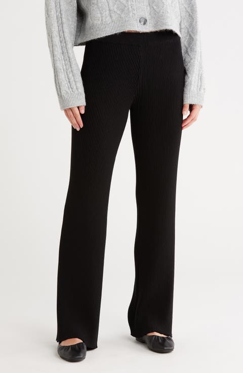 Flare Rib Pull-On Pants