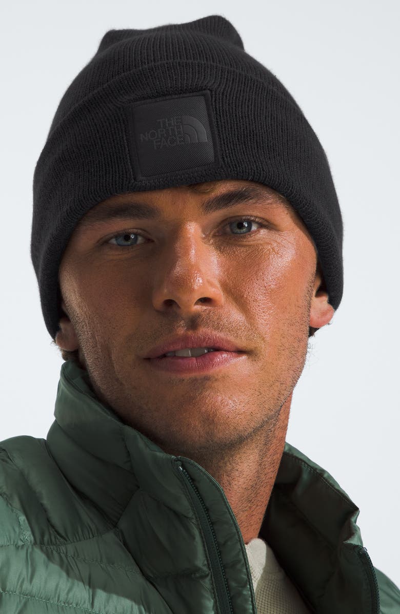 The North Face Big Box Logo Beanie, Alternate, color, Black/ Black/ Tonal Patch