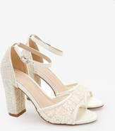 Kailee P Faith Crochet Lace Block Heel Sandals with Ankle Strap
