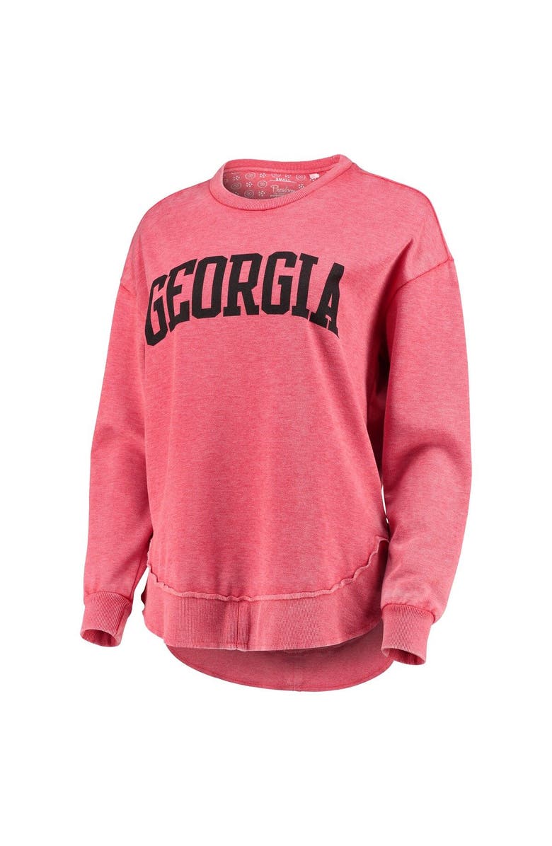 PRESSBOX Women's Pressbox Red Georgia Bulldogs Vintage Wash Pullover Sweatshirt, Alternate, color, 