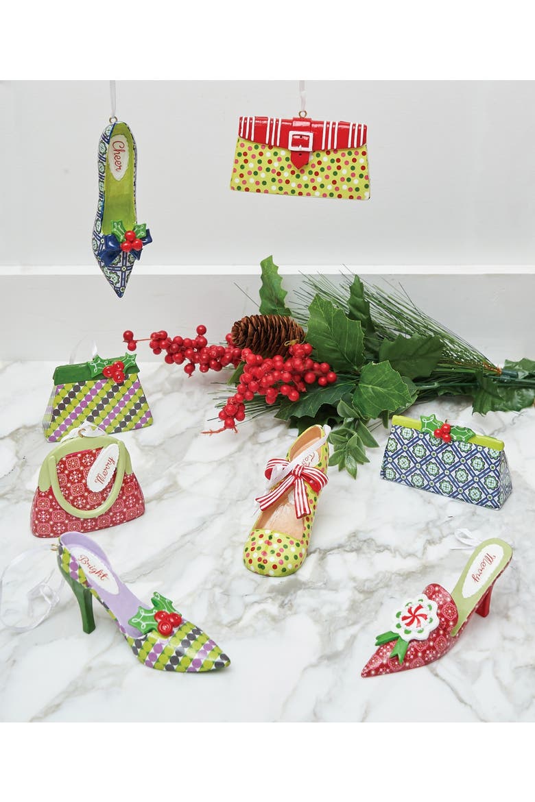 Purse Christmas Tree Ornament Set of 4, Alternate, color, Red