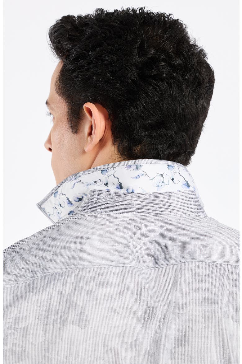 Lexington Floral Stretch Cotton Button-Up Shirt, Alternate, color, WHITE