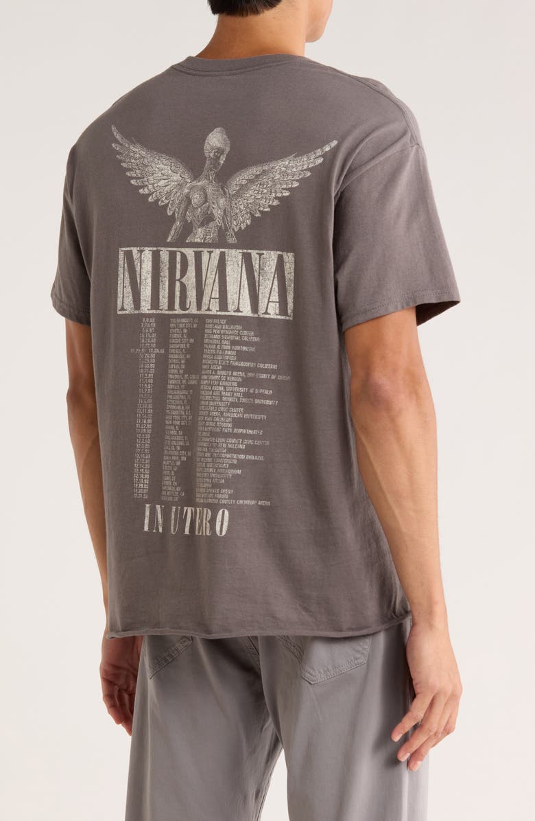 Merch Traffic Nirvana Live '93 Graphic T-Shirt, Alternate, color, Solid Charcoal