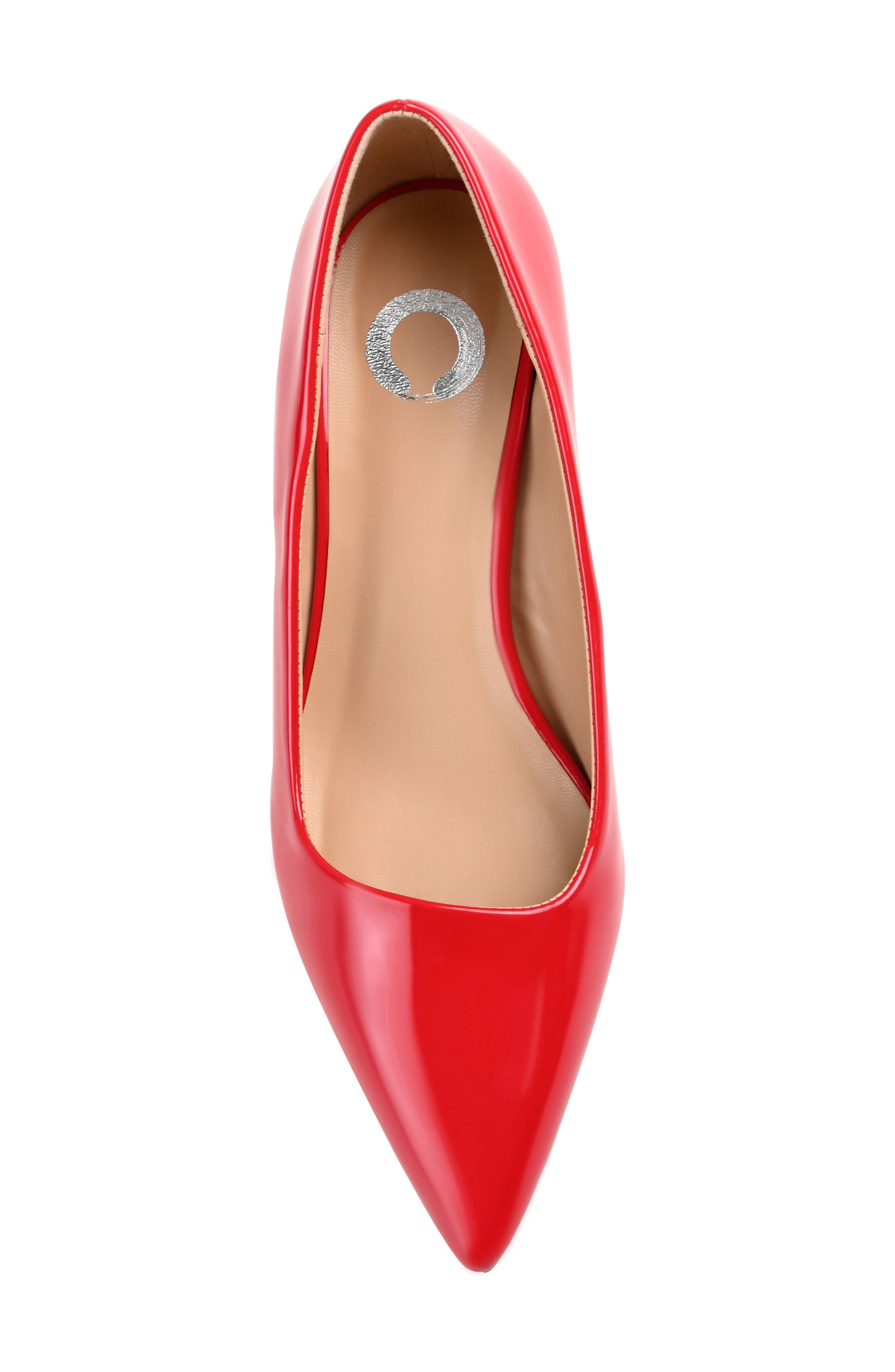 Journee Collection Celica Pump - Wide Width, Alternate, color, Patent/ Red