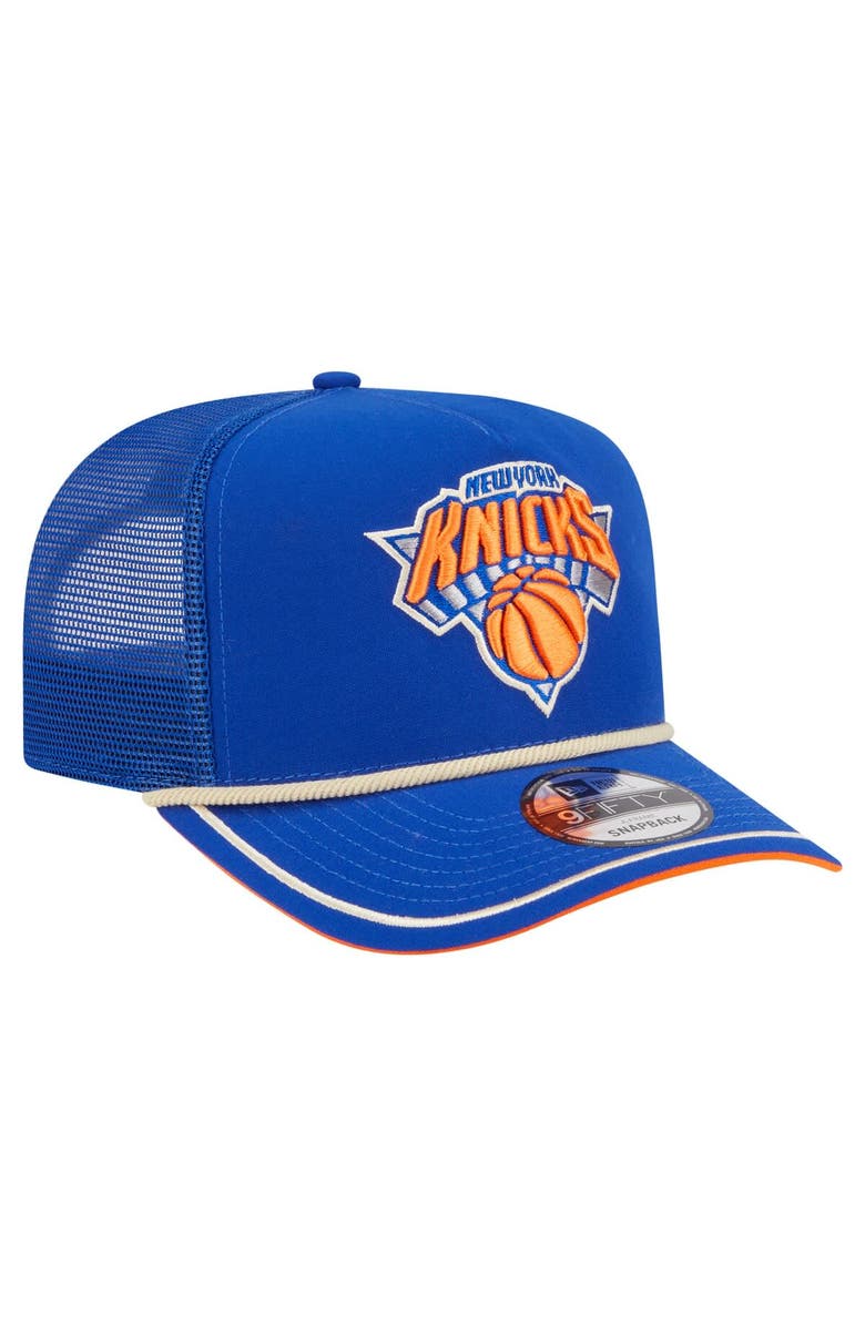 New Era Men's New Era Blue New York Knicks Vintage Team Rope A-Frame 9FIFTY Snapback Hat, Alternate, color, Blue