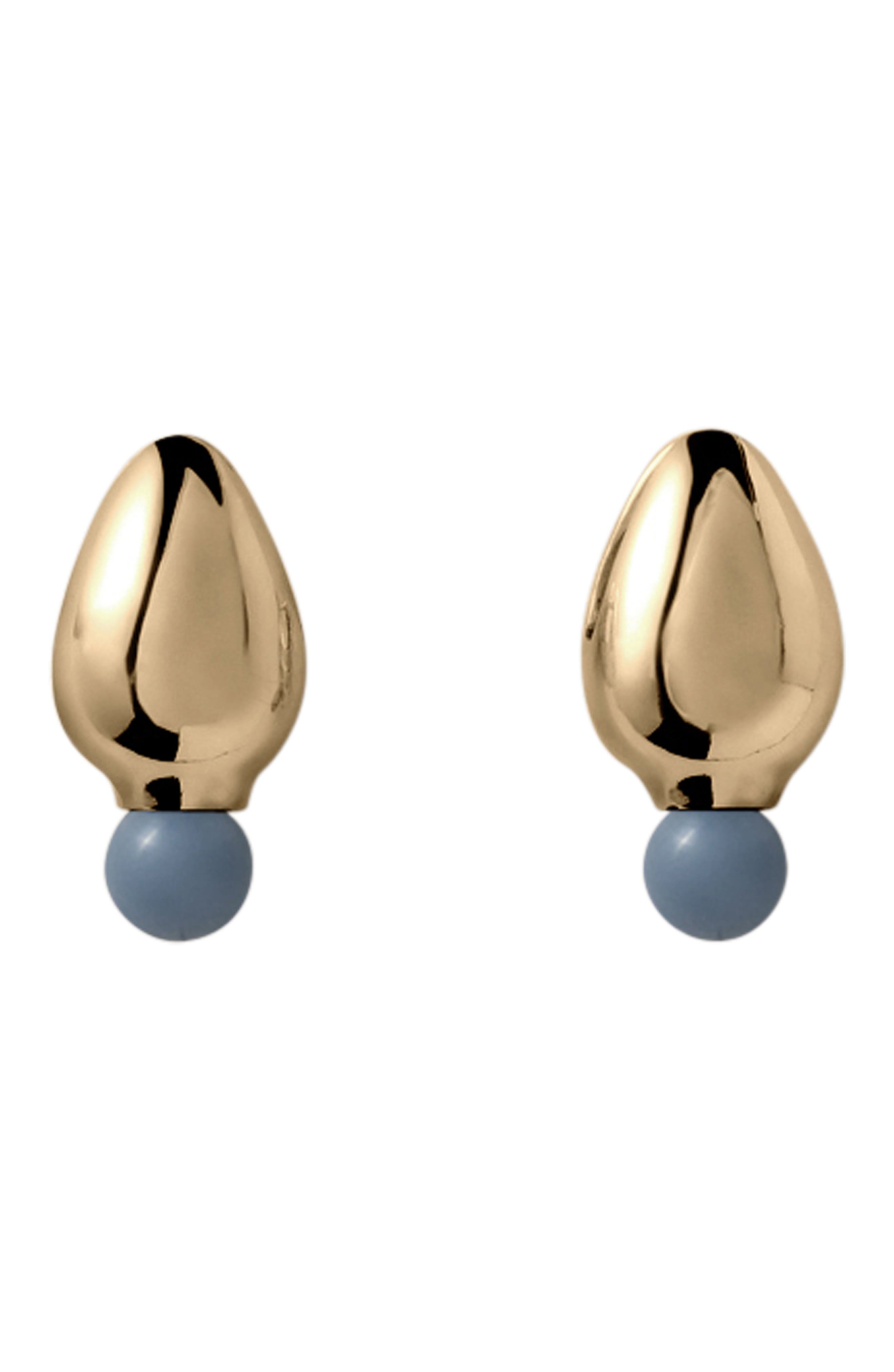 Annika Inez Bulbous Drop Earrings in Gold 