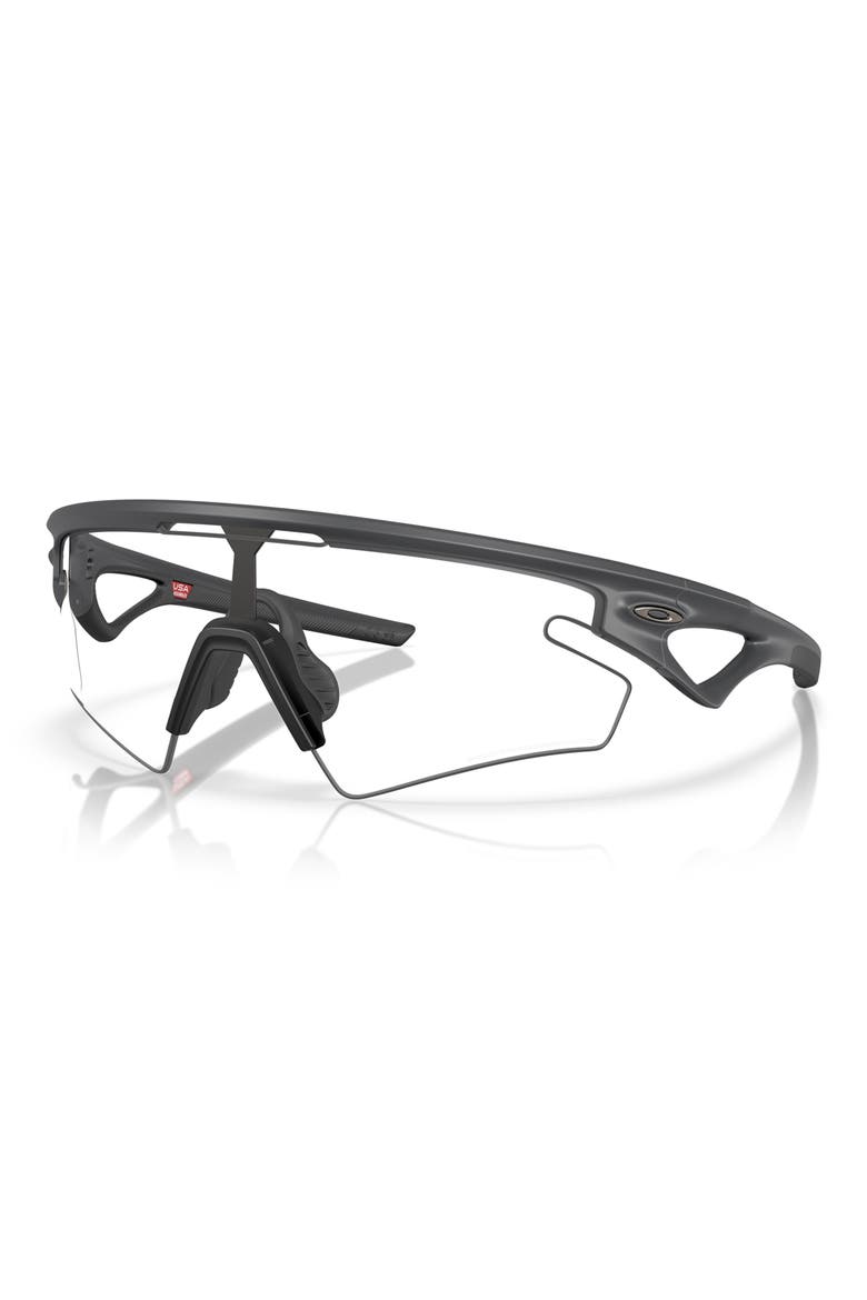 Gender Inclusive Sphaera 36mm Rectangle Sunglasses, Alternate, color, CARBON / CLEAR