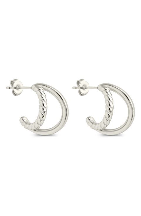 Acacia Double Row Huggie Hoop Earrings