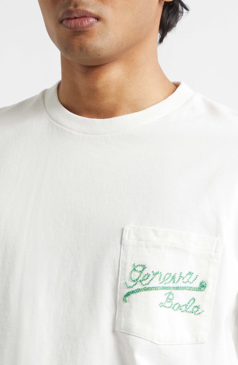 Bode Beaded Geneva Pocket T-Shirt, Alternate, color, Cream