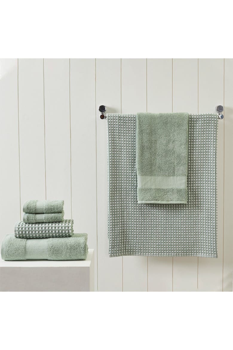 Luxury Spa Cobblestone Quick Dry 6-Piece Towel Set - White, Alternate, color, GREEN