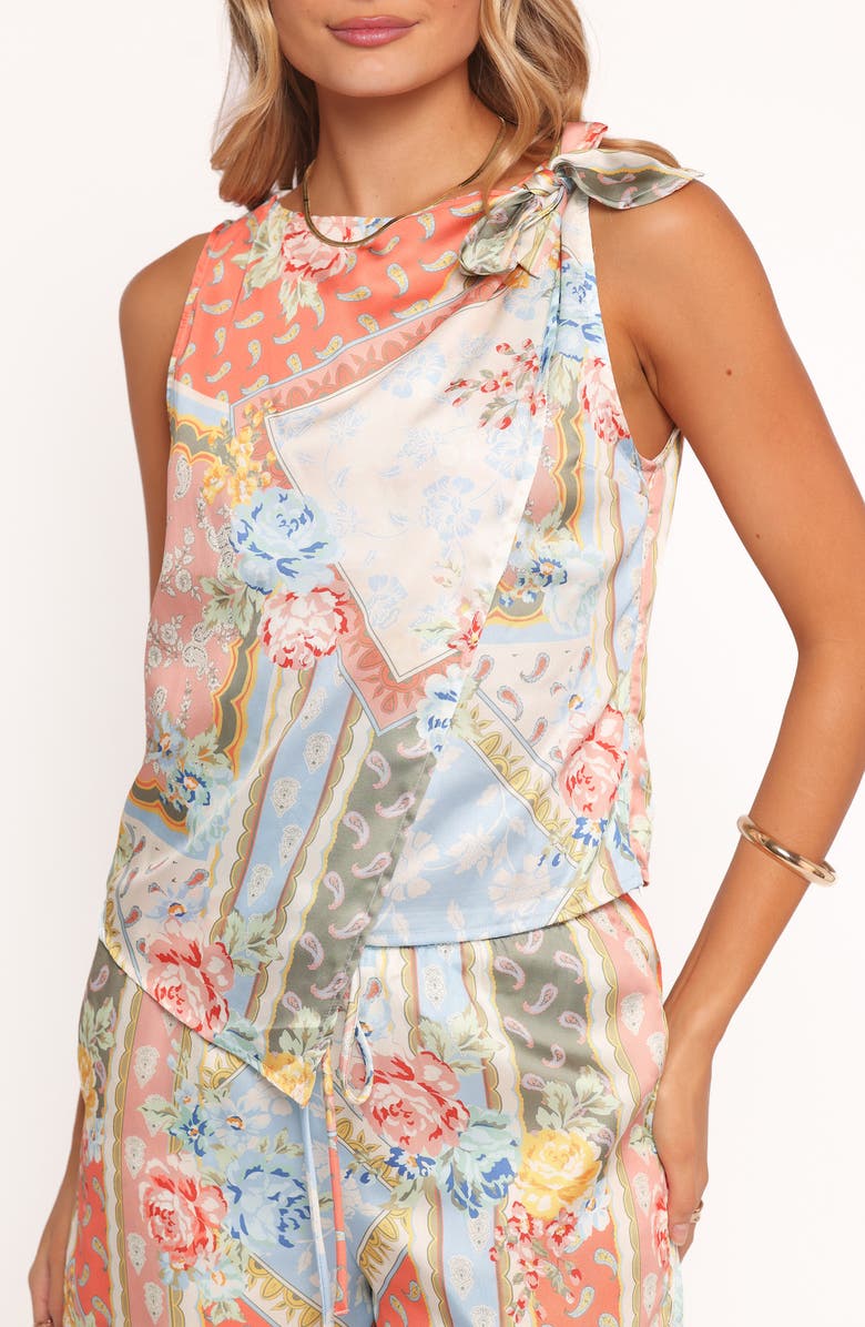 Petal & Pup Charly Floral Sleeveless Faux Wrap Top, Alternate, color, Bel Air Rose