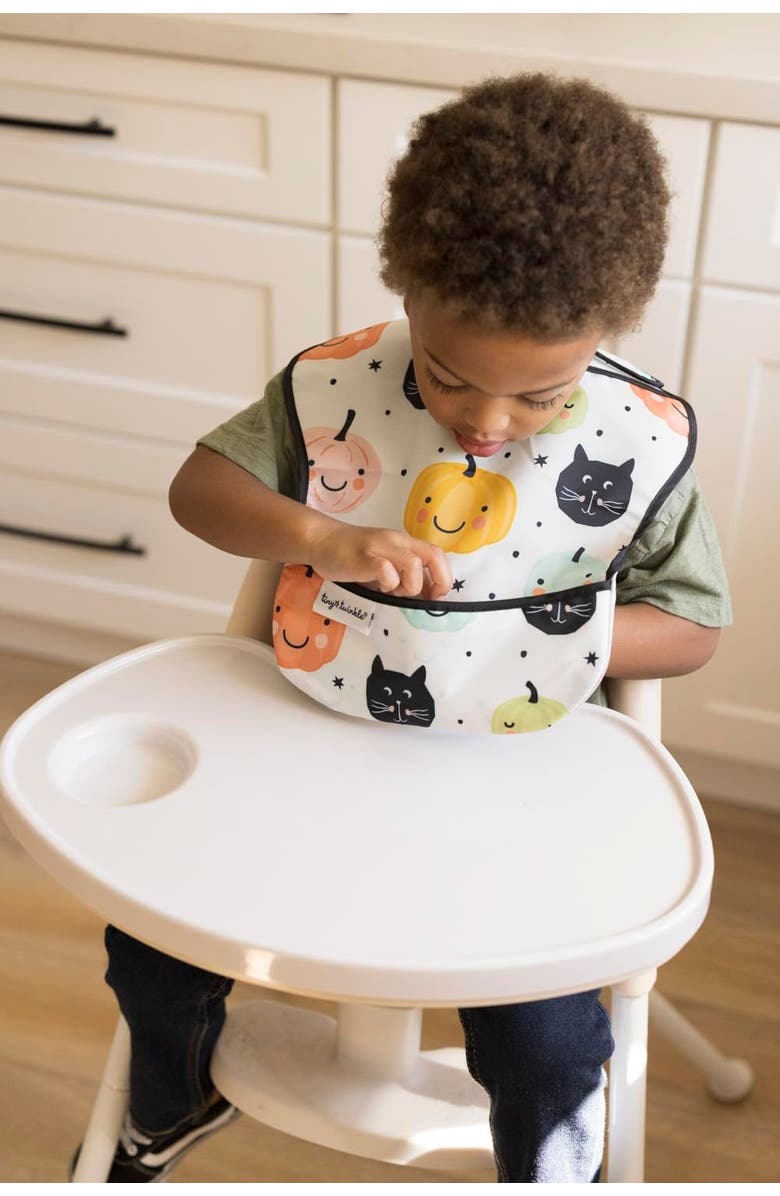Tiny Twinkle Mess-Proof and Waterproof Baby Food  BPA-Free Bib w/Adjustable Closure 3pc - Solids, Alternate, color, Halloween