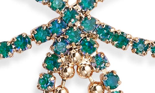 Open Edit Stone Crystal Bow Drop Earrings