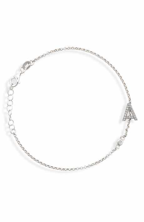 MESHMERISE Diamond Initial Bezel Bracelet