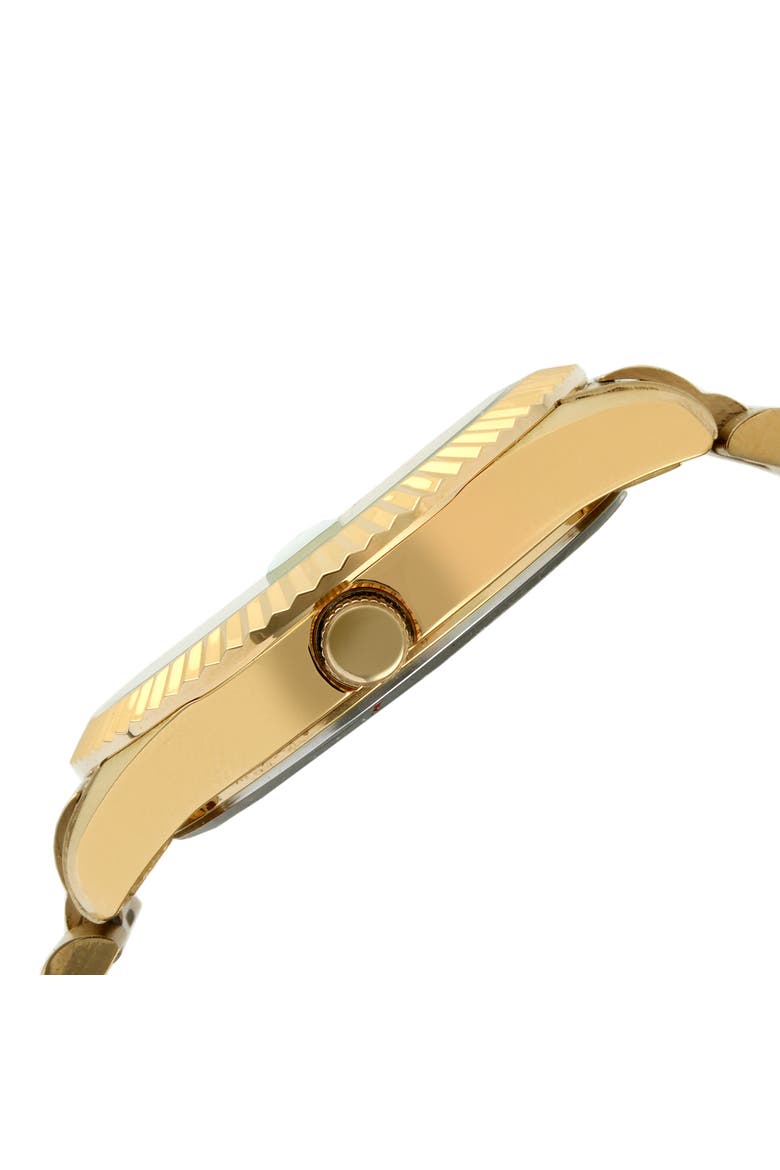 Luxury Fluted Bezel, Genuine Diamond Bracelet Watch - 40MM, Alternate, color, Champagne