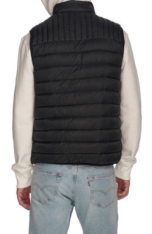 Tommy Hilfiger Packable Faux Down Vest In Black