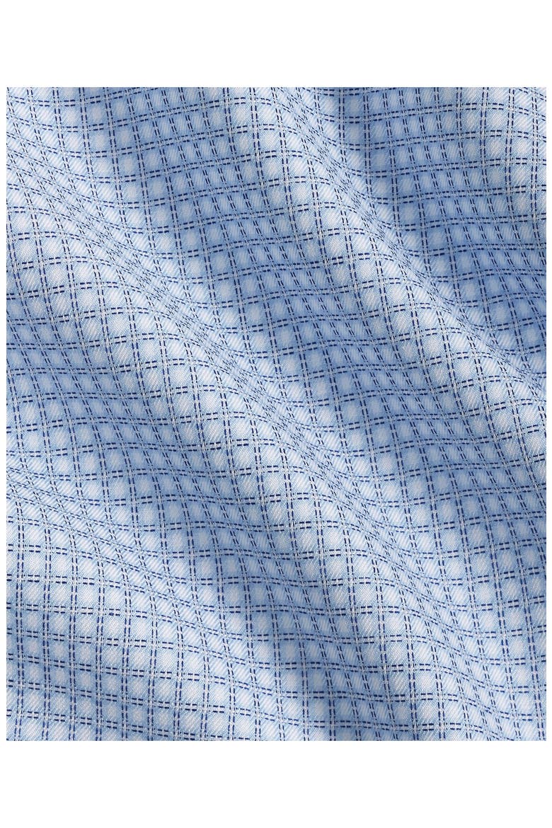 Trim Fit Microcheck Cotton Dobby Dress Shirt, Alternate, color, SKY/ NAVY
