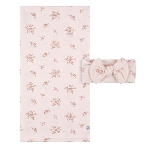 Just Born Swaddle Blanket & Headband Set In Pink