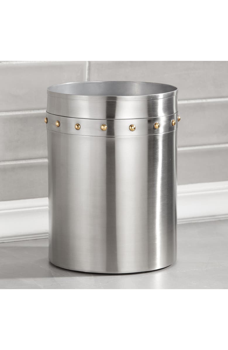 ROSELLI TRADING COMPANY Rivets Stainless Steel Wastebasket, Alternate, color, Silver
