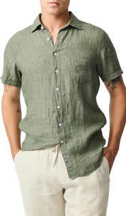 Rodd & Gunn Palm Beach Sports Fit Short Sleeve Linen Button-Up Shirt