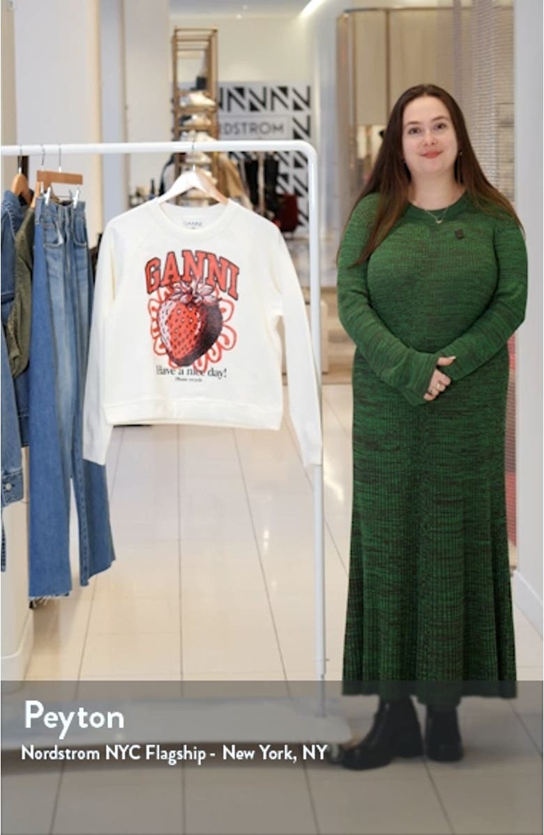 Isoli Strawberry Raglan Sleeve Organic Cotton Sweatshirt, sales video thumbnail