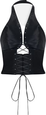 PCFG The Party Edit Crisscross Neck Lace Up Top
