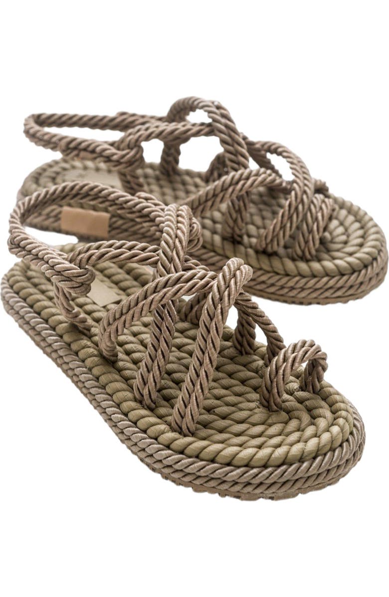 Prologue Shoes POMA Flat Sandal, Main, color, Dark Beige Faux Leather