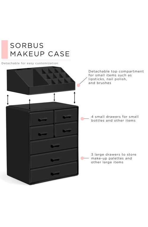 Sorbus 7-drawer Makeup Organizer Case In Black