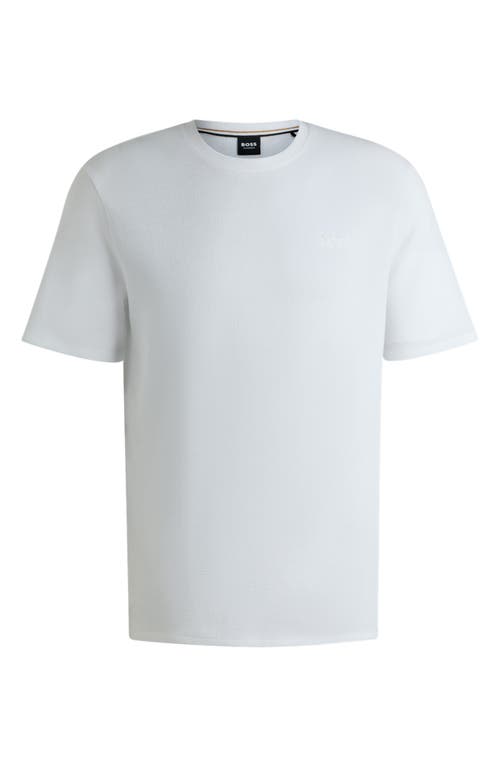 Hugo Boss Cotton-terry T-shirt With Embroidered Logo In White