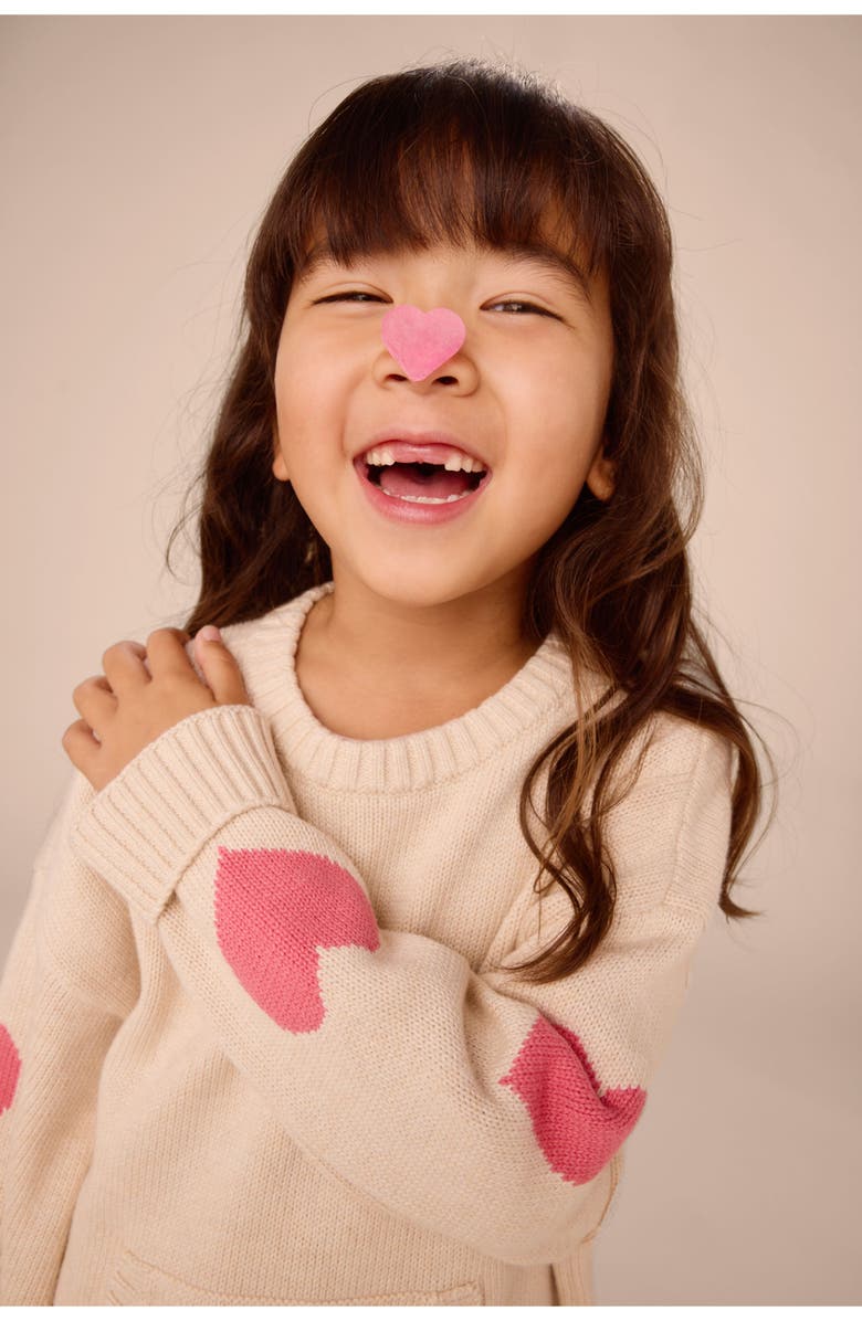 Tea Collection Heart Sleeve Pocket Sweater, Alternate, color,