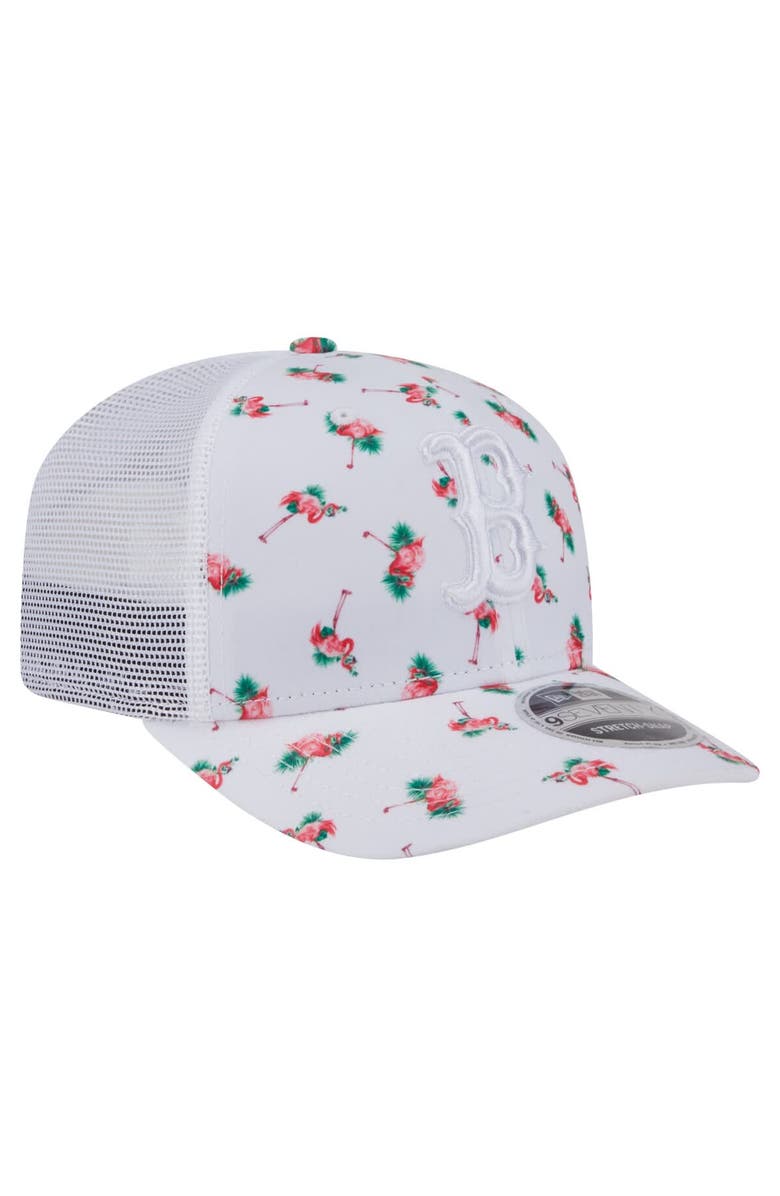 New Era Men's New Era White Boston Red Sox Flamingo Mesh Back 9SEVENTY Stretch-Snap Hat, Alternate, color, White