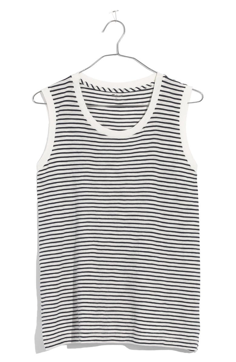 Madewell Whisper Cotton Stripe Crewneck Muscle Tank, Alternate, color, 