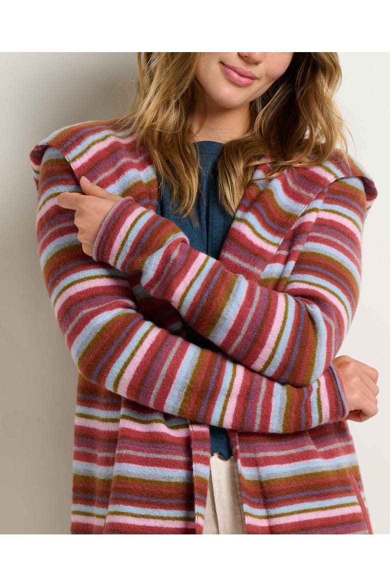 Merino Heartfelt Hoodie, Alternate, color, Dusty Cedar Stripe
