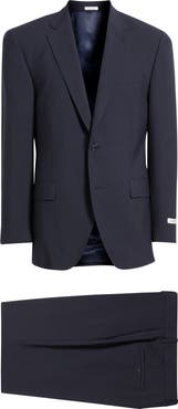 Peter Millar Flynn Classic Fit Navy Microcheck Wool Suit